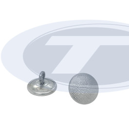 Knopf m. Öse, Ø 16mm, gekörnt, alum