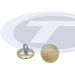 FW-Knopf m. Öse, Ø 16mm, gekörnt, gold