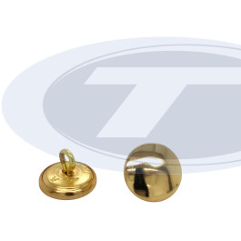 FW-Knopf m. Öse, Ø 16mm, glatt, gold