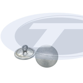 Knopf m. Öse, Ø 20,5mm, gekörnt, alum