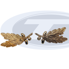 Krageneichenlaub, 2 Blätter, 2 Eicheln, vergoldet  (Paar)