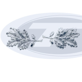 Krageneichenlaub , 7 Blätter, 2 Eicheln, versilbert