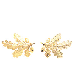 Krageneichenlaub, 4 BL, 2 Eicheln gold