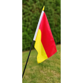 Stockfahne rot-gelb mit holzstab