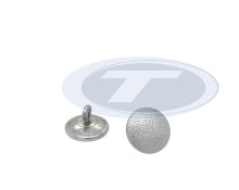 Knopf m. Öse, Ø 16mm, gekörnt, alum