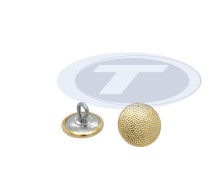 FW-Knopf m. Öse, Ø 16mm, gekörnt, gold