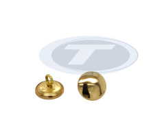 FW-Knopf m. Öse, Ø 16mm, glatt, gold