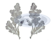 Krageneichenlaub, groß, silber  (Paar)