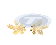 Krageneichenlaub, 4 BL, 2 Eicheln gold