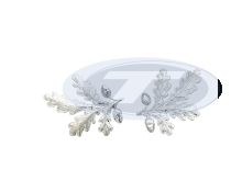 Krageneichenlaub, 4 Blätter, Eicheln silber