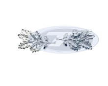 Krageneichenlaub , 7 Blätter, 2 Eicheln, versilbert