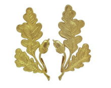 Krageneichenlaub, groß, gold (Paar)