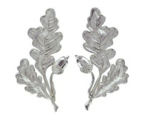Krageneichenlaub, groß, silber  (Paar)