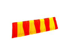 Ordensspange für die Befestigung von 4 Orden  halb hochrot / halb goldgelb  (Vorderseite)